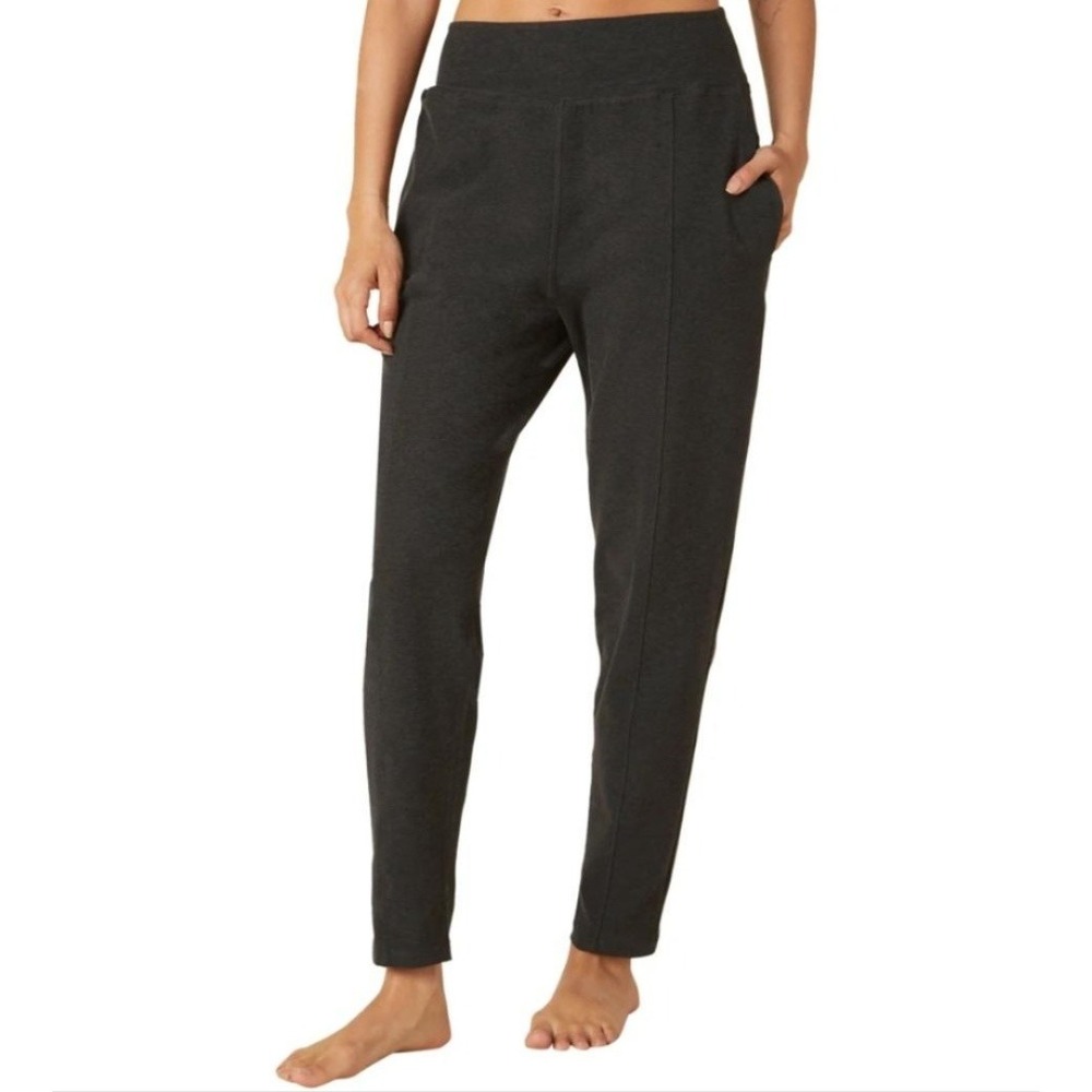 Beyond Yoga Jogger Pants Womens Large Gray Jersey High Waist Lounge Pockets